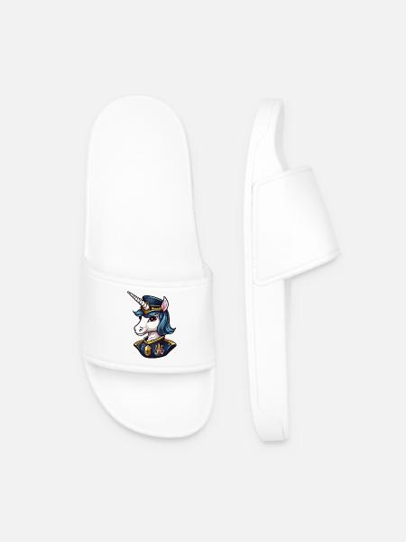 Policière licorne - Claquettes Homme - blanc
