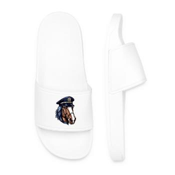 Horses Policeman - Men’s Pool Sliders - white - Front