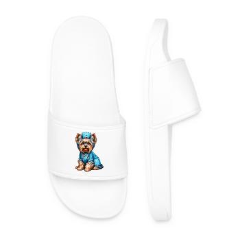 Yorkshire terrier nurse - Men’s Pool Sliders - white - Front