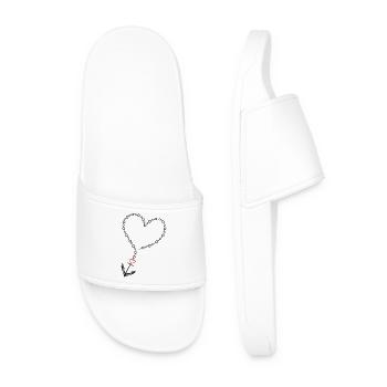 Heart with anchor - Men’s Pool Sliders - white - Front