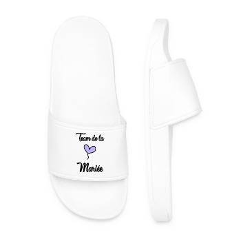 COUPLE. JUST MARRIED. Bachelorette party. VALENTINE'S DAY. LOVE. - Men’s Pool Sliders - white - Front
