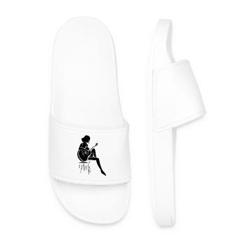 Jeune Femme jouant délicatement de la guitare - Claquettes Homme - blanc - Devant