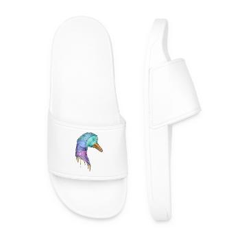 Rainbow duck dripping - Men’s Pool Sliders - white - Front