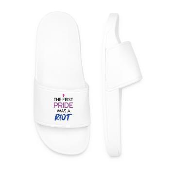 LGBT Pride Month - The First Pride Was a Riot - Men’s Pool Sliders - white - Front