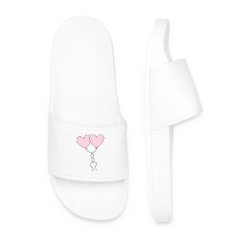 Cœur rose cadeau de la Saint-Valentin en cœur rose - Claquettes Homme - blanc - Devant