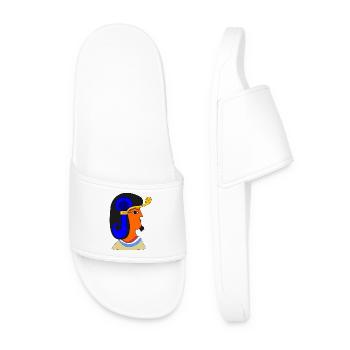 Egyptian Male Portrait - Men’s Pool Sliders - white - Front