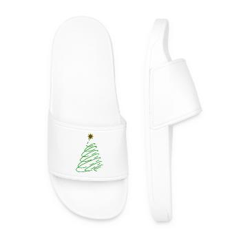 Weihnachtsbaum Spirale mit Stern - Männer Badelatschen - Weiß - Vorne