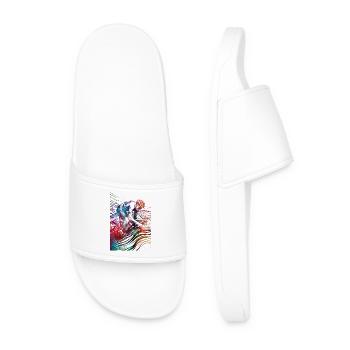 Cycling Bike sport art #cycling - Men’s Pool Sliders - white - Front