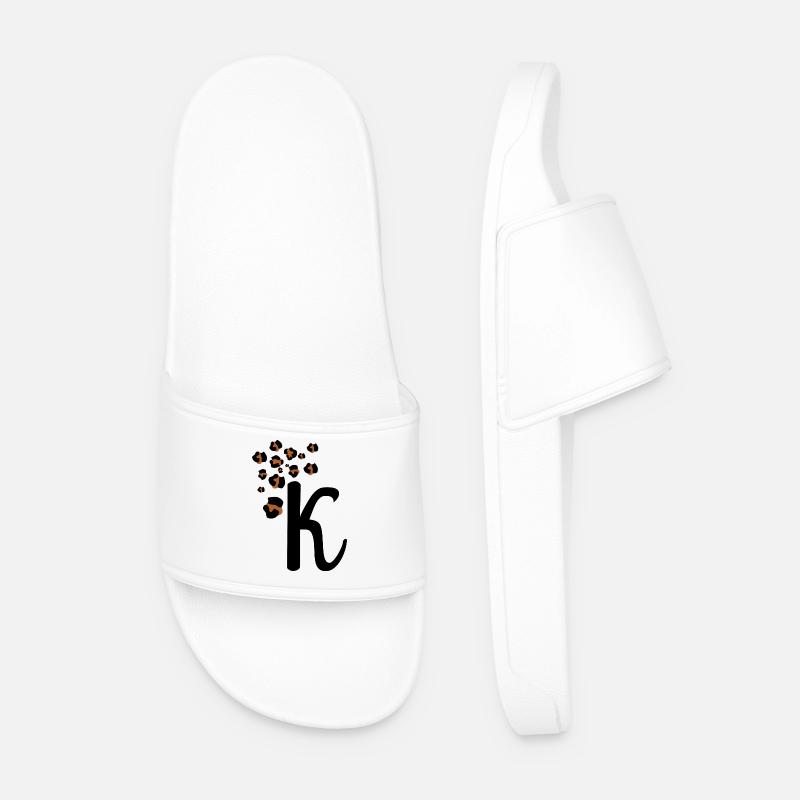 Letter k leopard patterns - Men’s Pool Sliders - white
