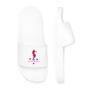 Hippocampe rouge avec rose étoilé - Claquettes Homme - blanc - Devant