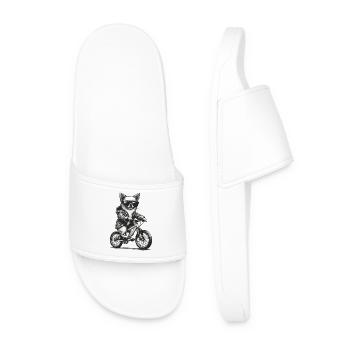 Bicycle Chihuahua Sunglasses Bike Gift - Men’s Pool Sliders - white - Front