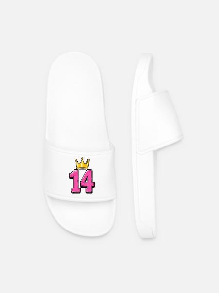 14 Number Crown - Men’s Pool Sliders - white