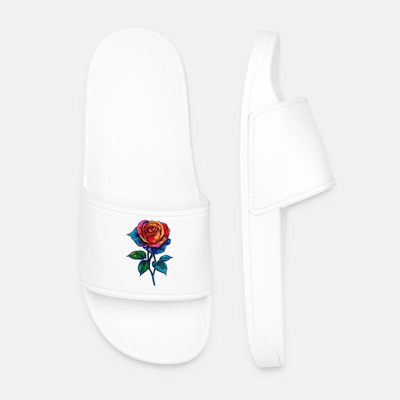 Rose - Männer Badelatschen - Weiß