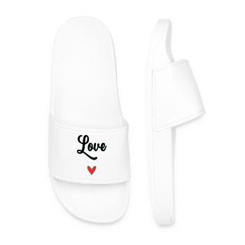 MOM. MOTHER'S DAY. HEART. FEAST. HAPPY BIRTHDAY - Men’s Pool Sliders - white - Front