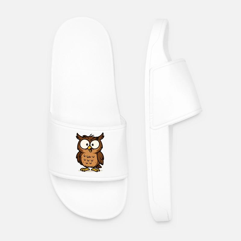 eule comic 1 - Männer Badelatschen - Weiß