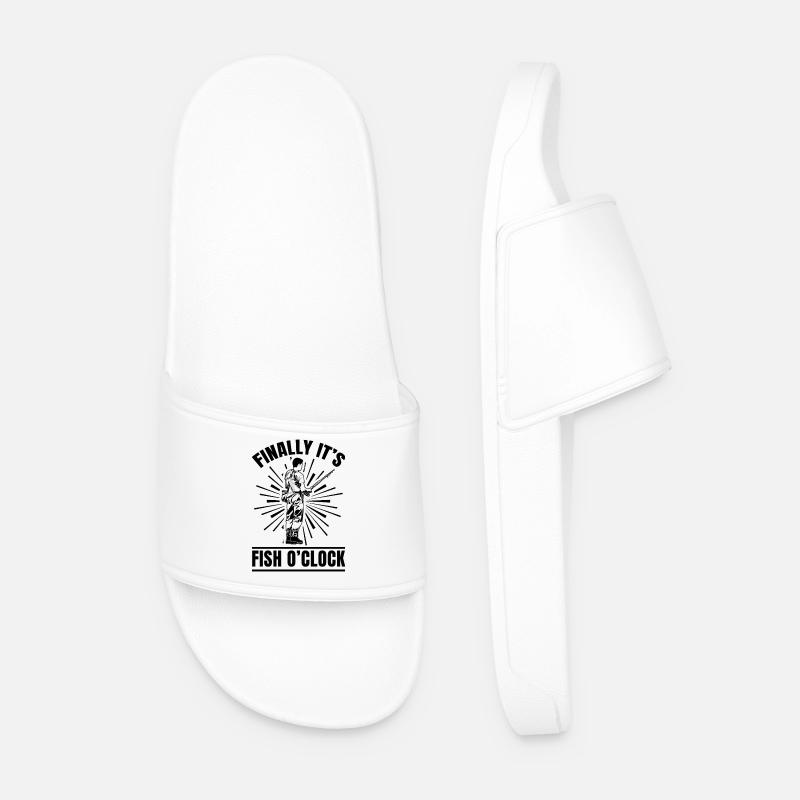 Finally It's Fish O'Clock - Men’s Pool Sliders - white
