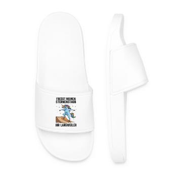 Skateboard Unicorn - Men’s Pool Sliders - white - Front