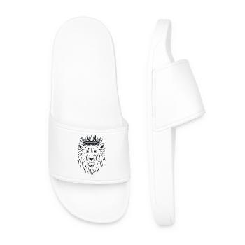 Crowned Lion – Power & Self-Confidence - Men’s Pool Sliders - white - Front