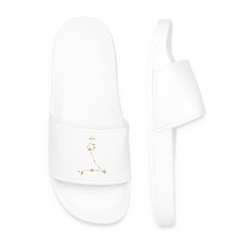 Pisces Zodiac Sign Star Constellation Golden Tones - Men’s Pool Sliders - white - Front