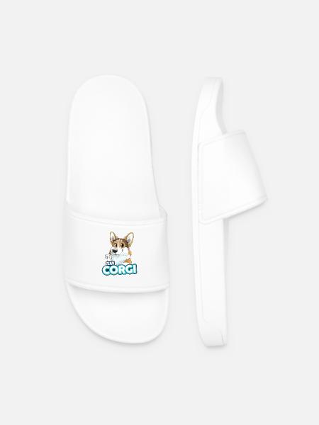 TEAM Corgi - tricolor - Men’s Pool Sliders - white