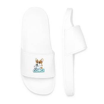 TEAM Corgi - fawn - Men’s Pool Sliders - white - Front