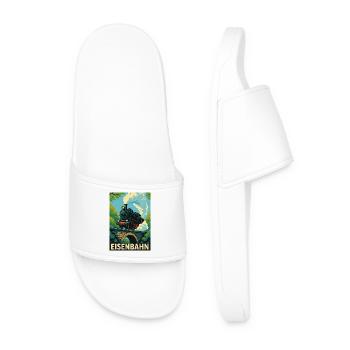 Railway Bridge Forest Steam Locomotive Train Children - Men’s Pool Sliders - white - Front
