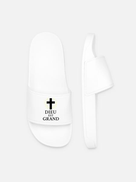 DIEU EST GRAND - Claquettes Homme - blanc