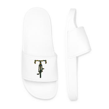 Road Bike Bicycle Silhouette Artistic Colored - Men’s Pool Sliders - white - Front