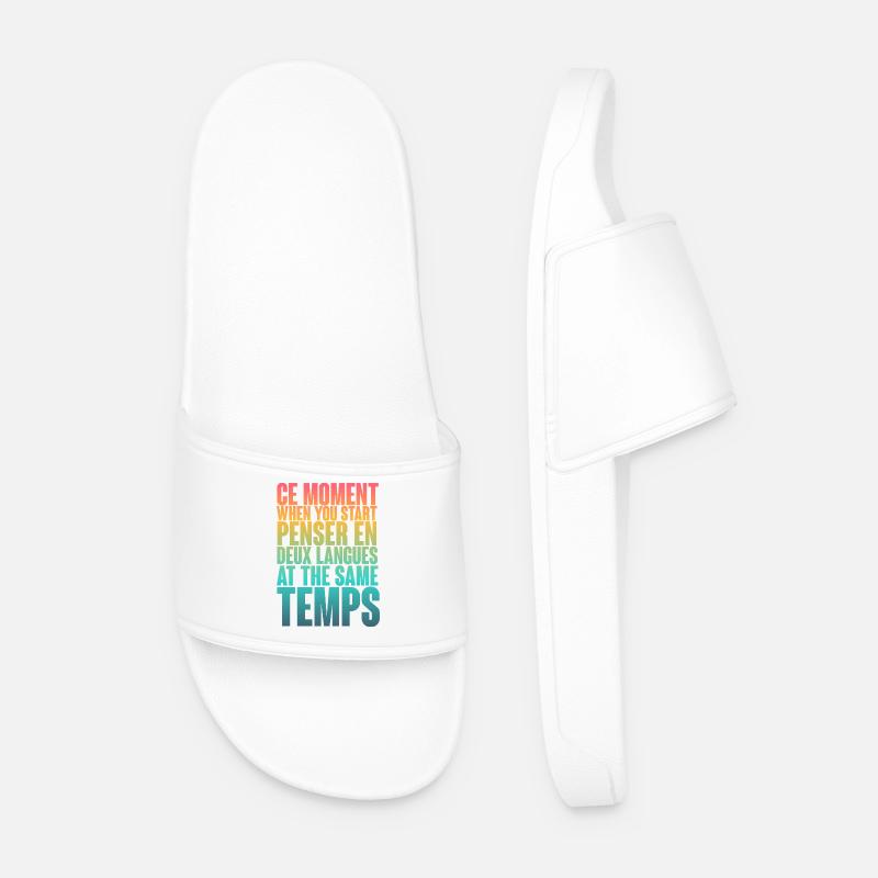 COOL SAYING FOR MULTILINGUALS, INTERNATIONAL - Men’s Pool Sliders - white