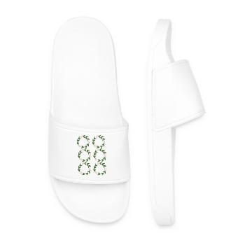 Motif floral en forme d'herbe - Claquettes Homme - blanc - Devant