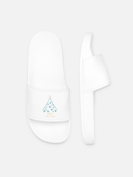 Joyeux Noël - Conception d’arbre de Noël. - Claquettes Homme - blanc