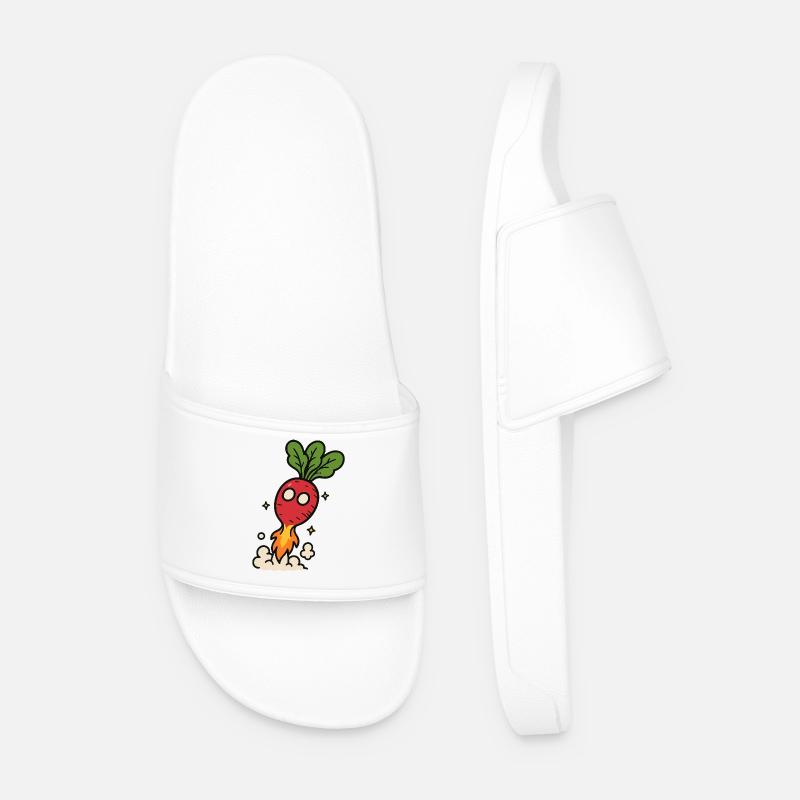 Radish Rocket Blastoff - Men’s Pool Sliders - white
