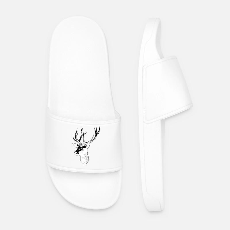 Hirsch - Männer Badelatschen - Weiß
