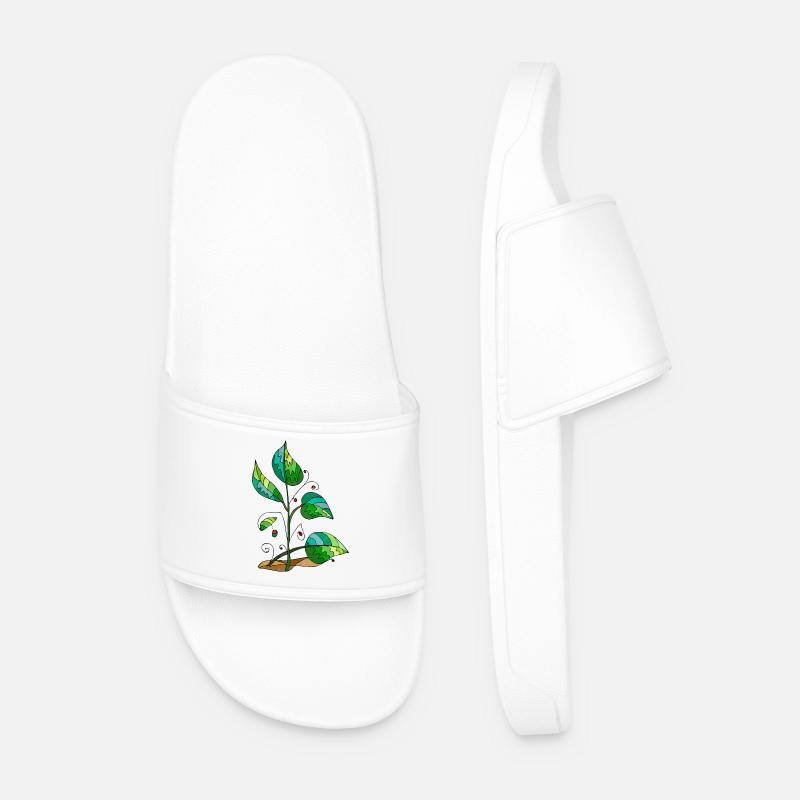 leaves - Men’s Pool Sliders - white