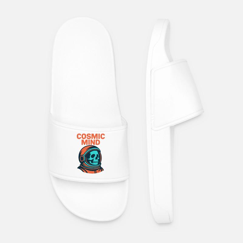 Cosmic Mind Astronaut Totenkopf - Männer Badelatschen - Weiß