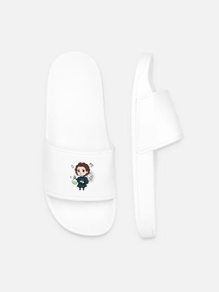 Little Marie Curie - Men’s Pool Sliders - white