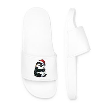 Mürrischer Pinguin Weihnachten Clumsy Santa Verhed - Männer Badelatschen - Weiß - Vorne