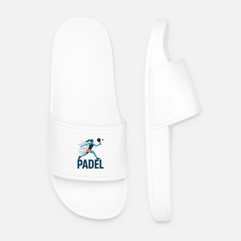 Padel Kraftsprint Logo - Männer Badelatschen - Weiß