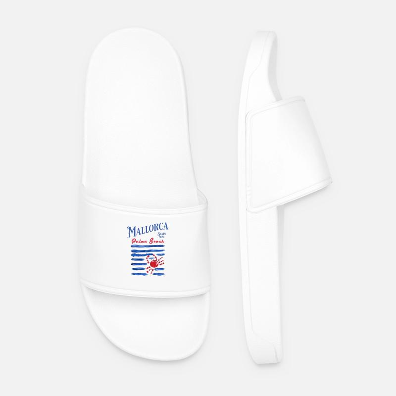 Mallorca 2022 Palma Beach Crab - Men’s Pool Sliders - white