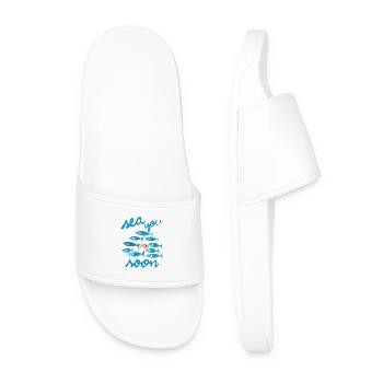 See you soon at sea blue fish - Men’s Pool Sliders - white - Front