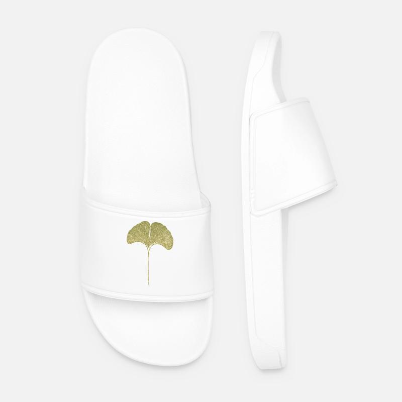 Gingko Blatt - Männer Badelatschen - Weiß