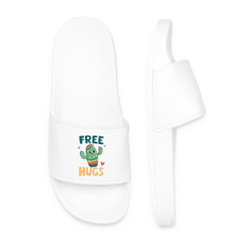 Cactus Cute Free Hugs - Men’s Pool Sliders - white - Front