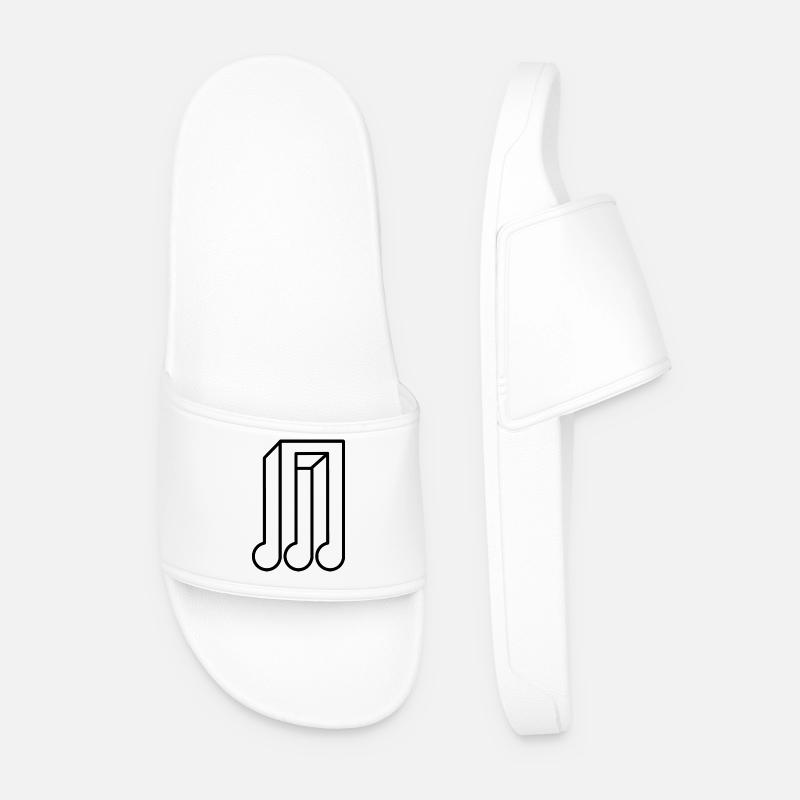Optical Illusion Note - Illusion Musician Singer - Men’s Pool Sliders - white