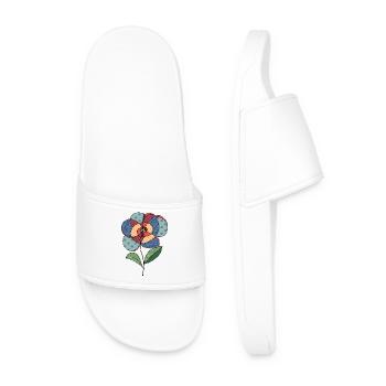 Blume - Männer Badelatschen - Weiß - Vorne