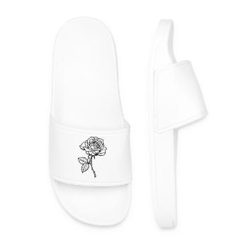 Fleur de rose - Claquettes Homme - blanc - Devant