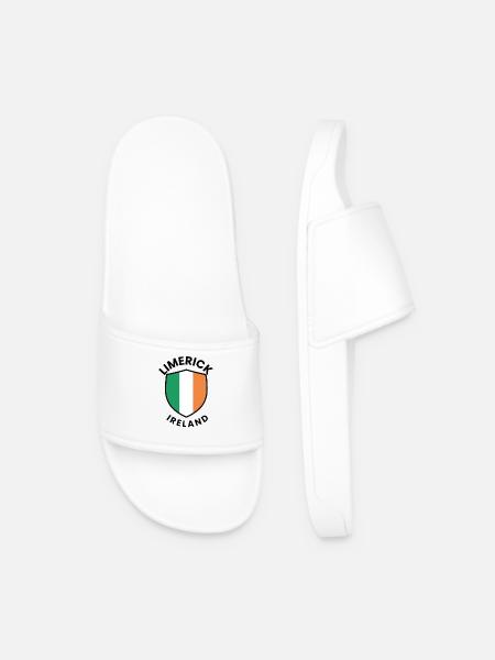 Limerick Ireland Shield Badge - Men’s Pool Sliders - white