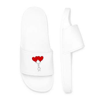 Valentines Red Heart, Valentine's Day - Men’s Pool Sliders - white - Front