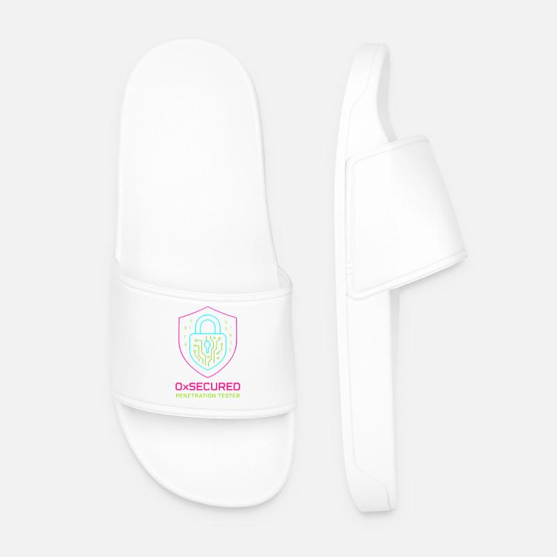 Shield 0xSecure Cyber-Penetrationstester - Männer Badelatschen - Weiß