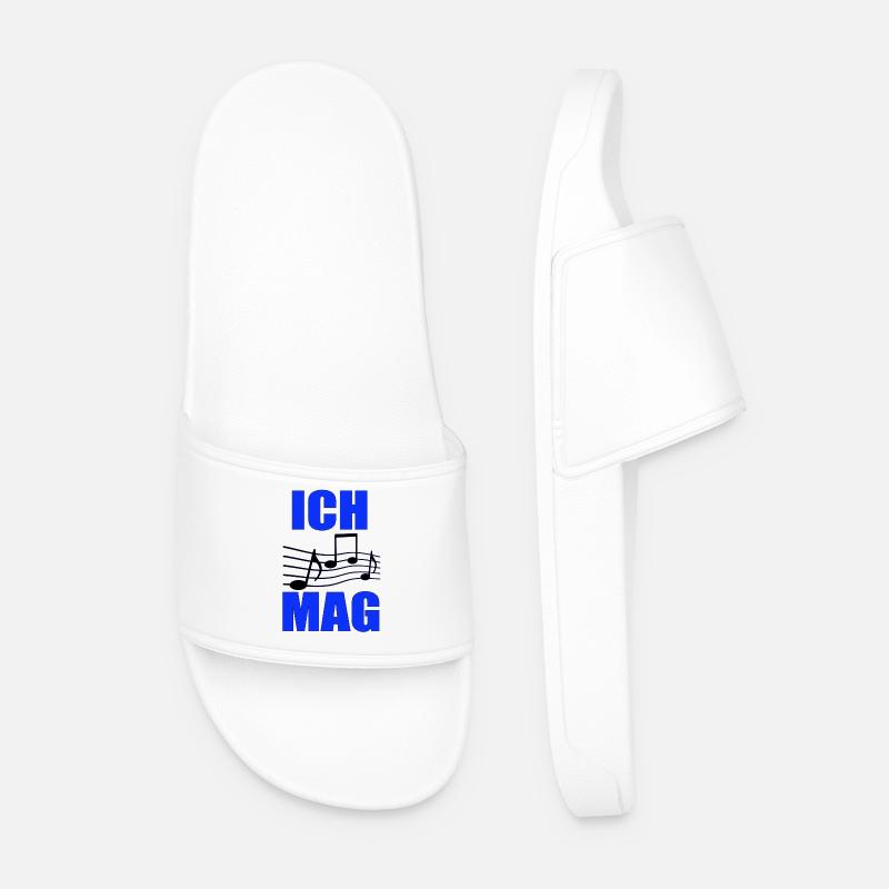 I like music Blue note layout - Men’s Pool Sliders - white