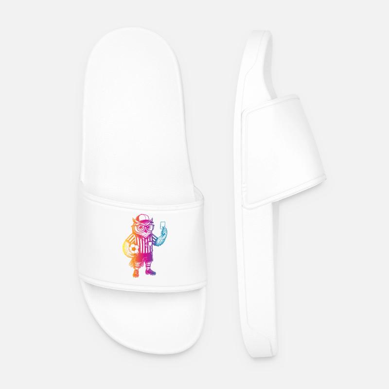 Fußball Eule - Männer Badelatschen - Weiß
